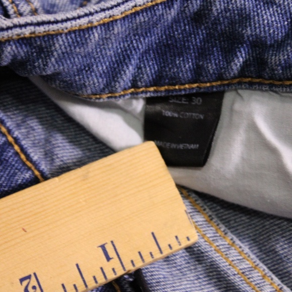 0285-Nova Men Distressed Flare Jeans Size 30 – Blue Ripped Denim - Picture 9 of 10